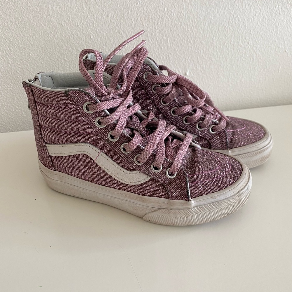 Purple Sparkle Toddler Vans Sk8 Hi